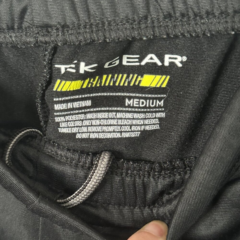 Boys Black Sweat Pants With Gray Stripes Size Medium TEK GEAR - Picture 4 of 4